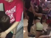 Juego de sexo grupal en sala de KTV asiática